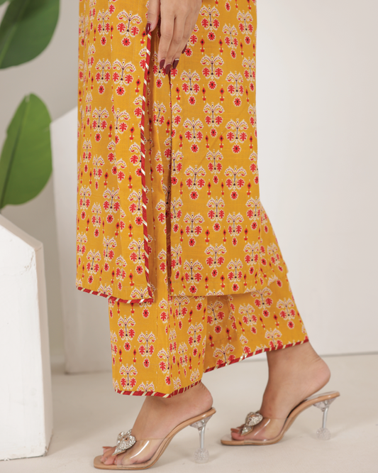 Golden Bloom Essence | 2-Piece Stitched Suit