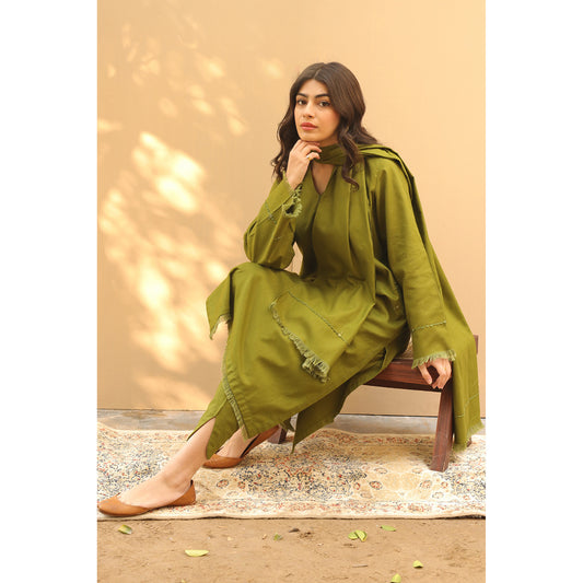 Green Elegance | 3-Piece Stitched Suit