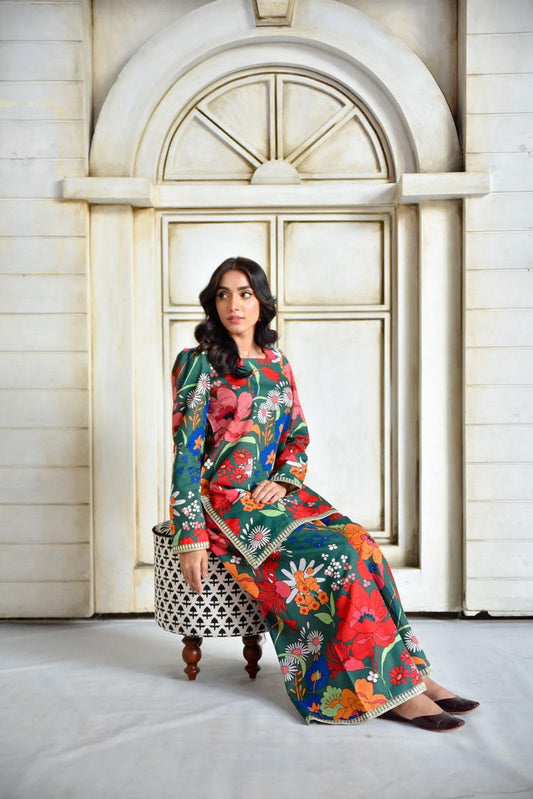 Green Glamour — Khaddar Set