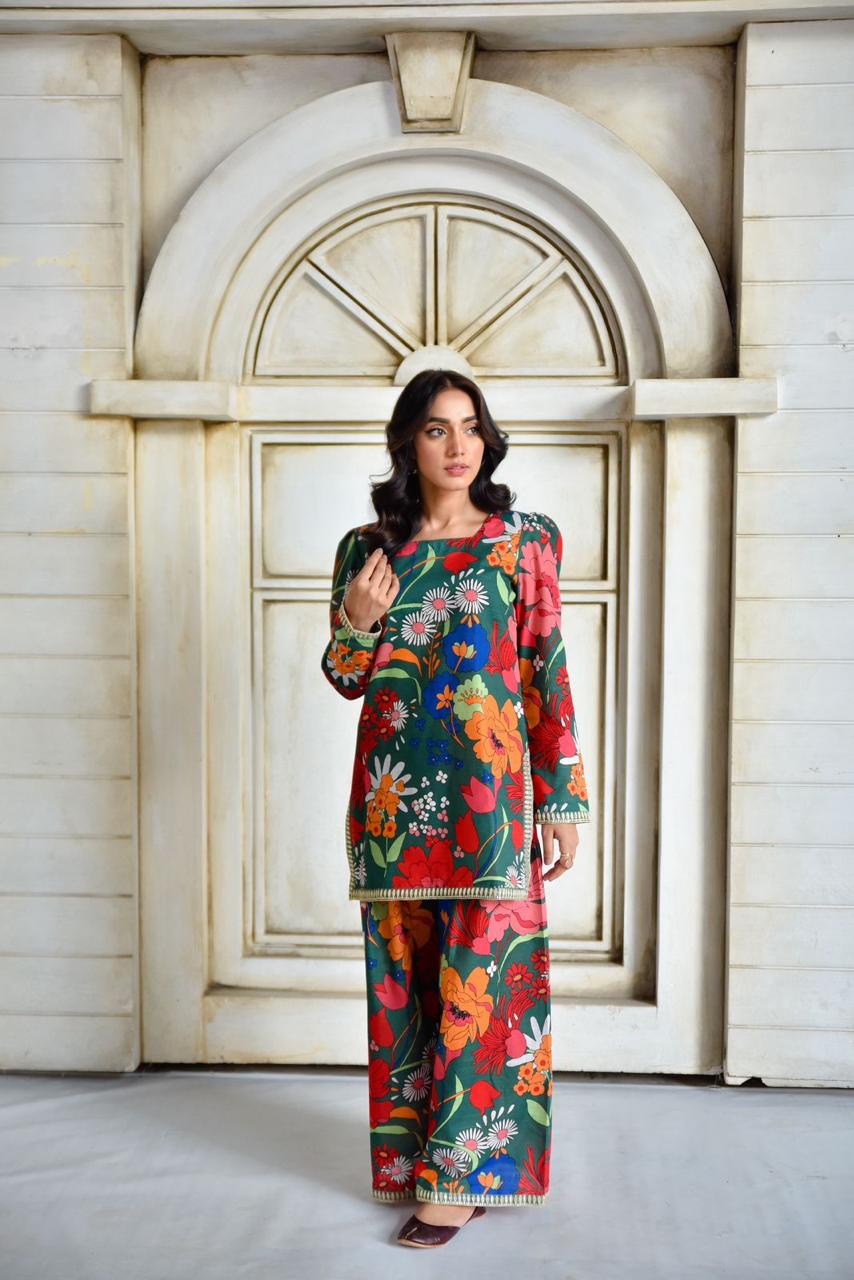 Green Glamour — Khaddar Set