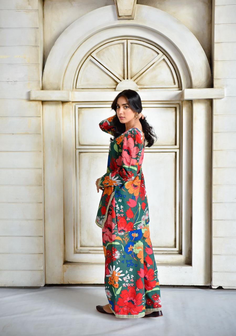Green Glamour — Khaddar Set