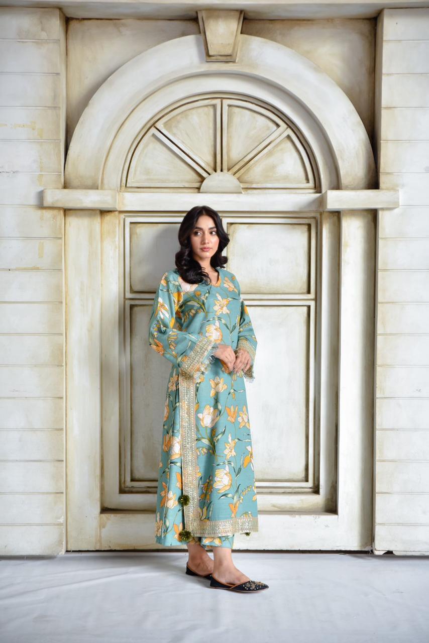 Zink Flora | 2-Piece Stitched Suit
