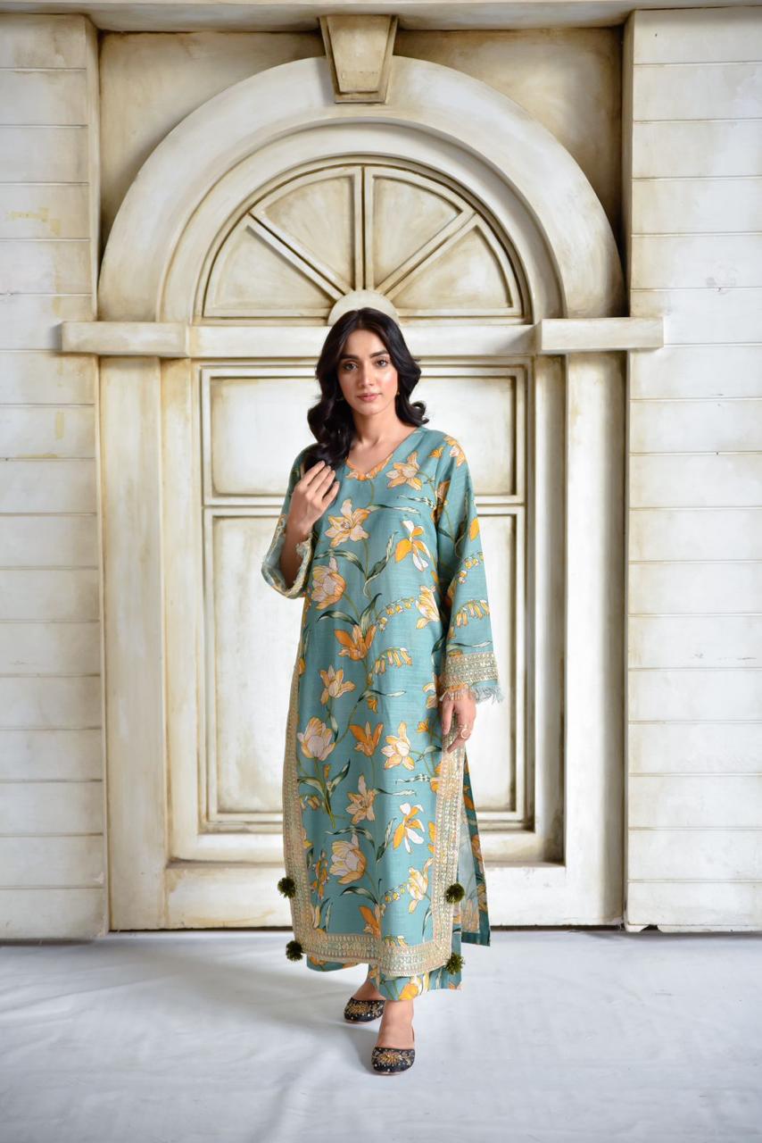 Zink Flora | 2-Piece Stitched Suit