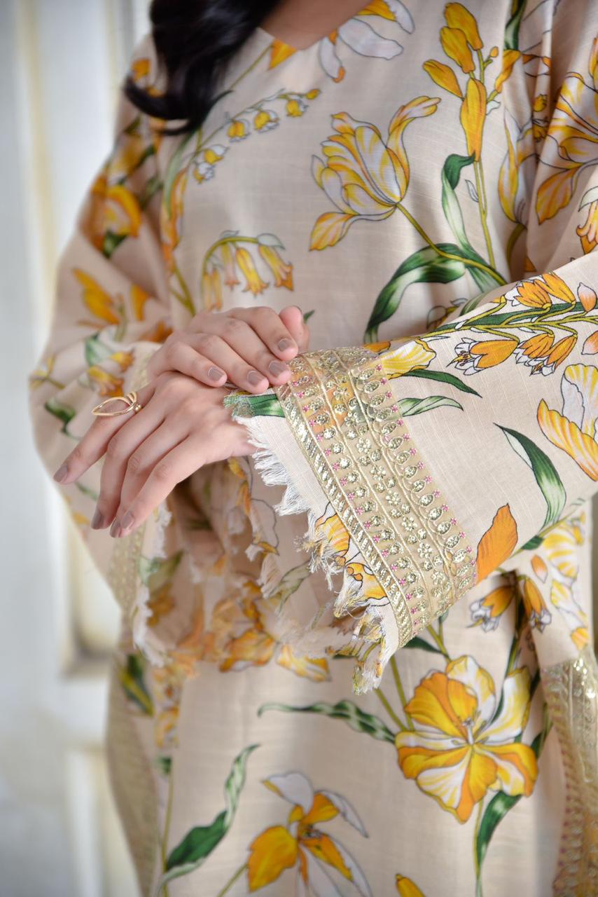 Ivory Flora | 2-Piece Stitched Suit