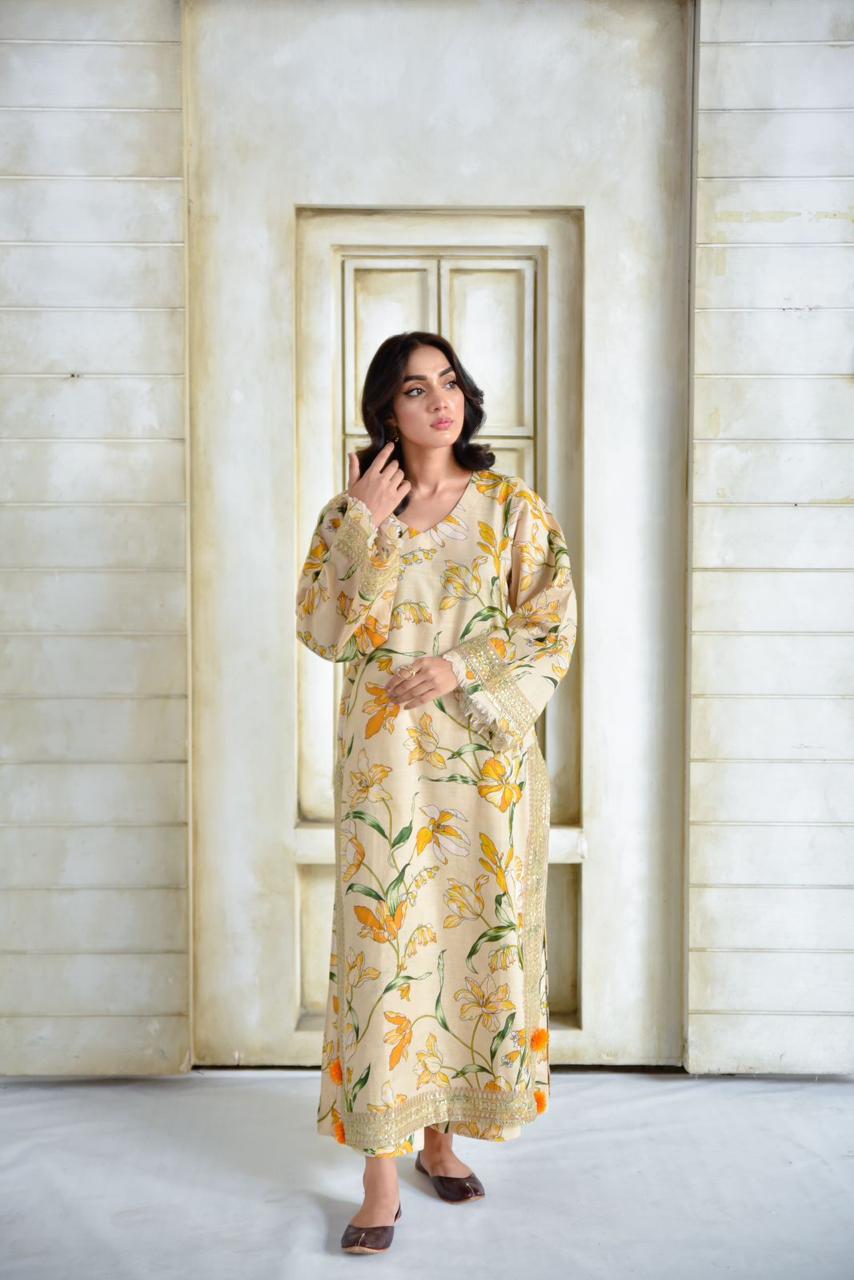 Ivory Flora | 2-Piece Stitched Suit