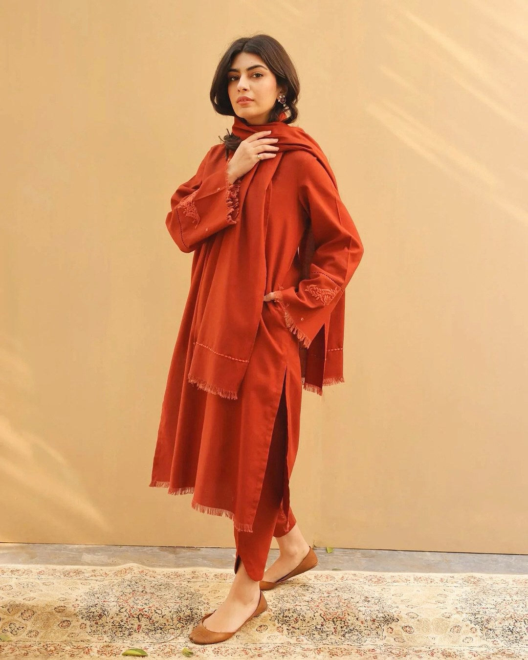 Copper Bloom | 3-Piece Stitched Suit